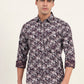 Wine Printed Slim Fit Casual Shirt | Greenfibre