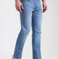 Light Blue Washed Straight Fit Jeans | Greenfibre