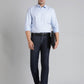 Blue Solid Slim Fit Formal Trouser | Greenfibre