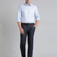 Blue Solid Slim Fit Formal Trouser | Greenfibre