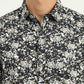 Dark Green Printed Slim Fit Casual Shirt | Greenfibre