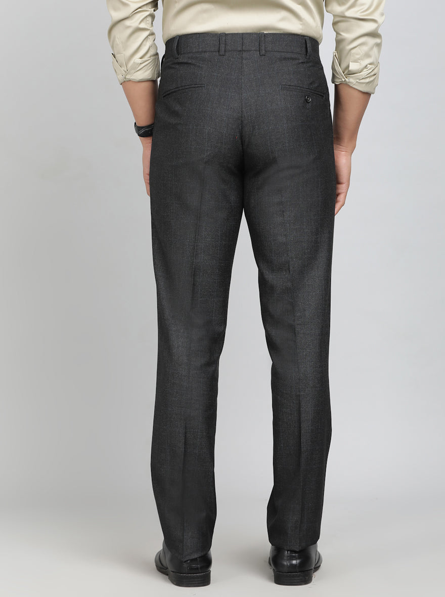 Black Solid Slim Fit Formal Trouser | Greenfibre