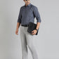 Light Grey Solid Slim Fit Formal Trouser | Greenfibre
