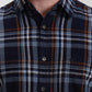Dark Blue Checked Slim Fit Casual Shirt | Greenfibre