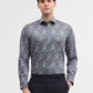 Grey Printed Slim Fit Party Wear Shirt | Greenfibre