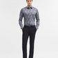 Grey Printed Slim Fit Party Wear Shirt | Greenfibre