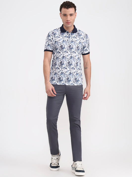 Dark Grey Solid Super Slim Fit Casual Trouser | Greenfibre