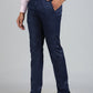 Blue Solid Slim Fit Formal Trouser | Greenfibre