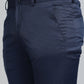 Blue Solid Slim Fit Formal Trouser | Greenfibre