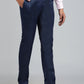 Blue Solid Slim Fit Formal Trouser | Greenfibre
