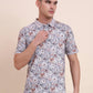 Flint Grey Printed Slim Fit Polo T-Shirt | Greenfibre