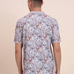 Flint Grey Printed Slim Fit Polo T-Shirt | Greenfibre