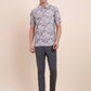 Flint Grey Printed Slim Fit Polo T-Shirt | Greenfibre