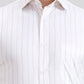 White & Brown Striped Regular Fit Formal Shirt | Greenfibre