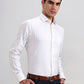 White & Brown Striped Regular Fit Formal Shirt | Greenfibre