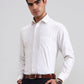 White & Brown Striped Regular Fit Formal Shirt | Greenfibre