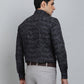 Navy Blue Printed Slim Fit Party Wear Shirt | Wyre