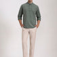 Off White & Green Striped Slim Fit Kurta | Greenfibre