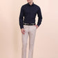 Navy Blue Striped Slim Fit Formal Shirt | Greenfibre