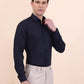 Navy Blue Striped Slim Fit Formal Shirt | Greenfibre
