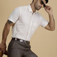 Beige Striped Slim Fit Formal Shirt | Greenfibre