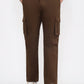Brown Solid Slim Fit Cargo Pant | Greenfibre