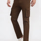 Brown Solid Slim Fit Cargo Pant | Greenfibre