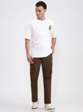 Brown Solid Slim Fit Cargo Pant | Greenfibre