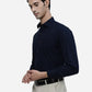 Navy Blue Solid Regular Fit Formal Shirt | Greenfibre