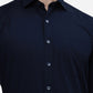 Navy Blue Solid Regular Fit Formal Shirt | Greenfibre