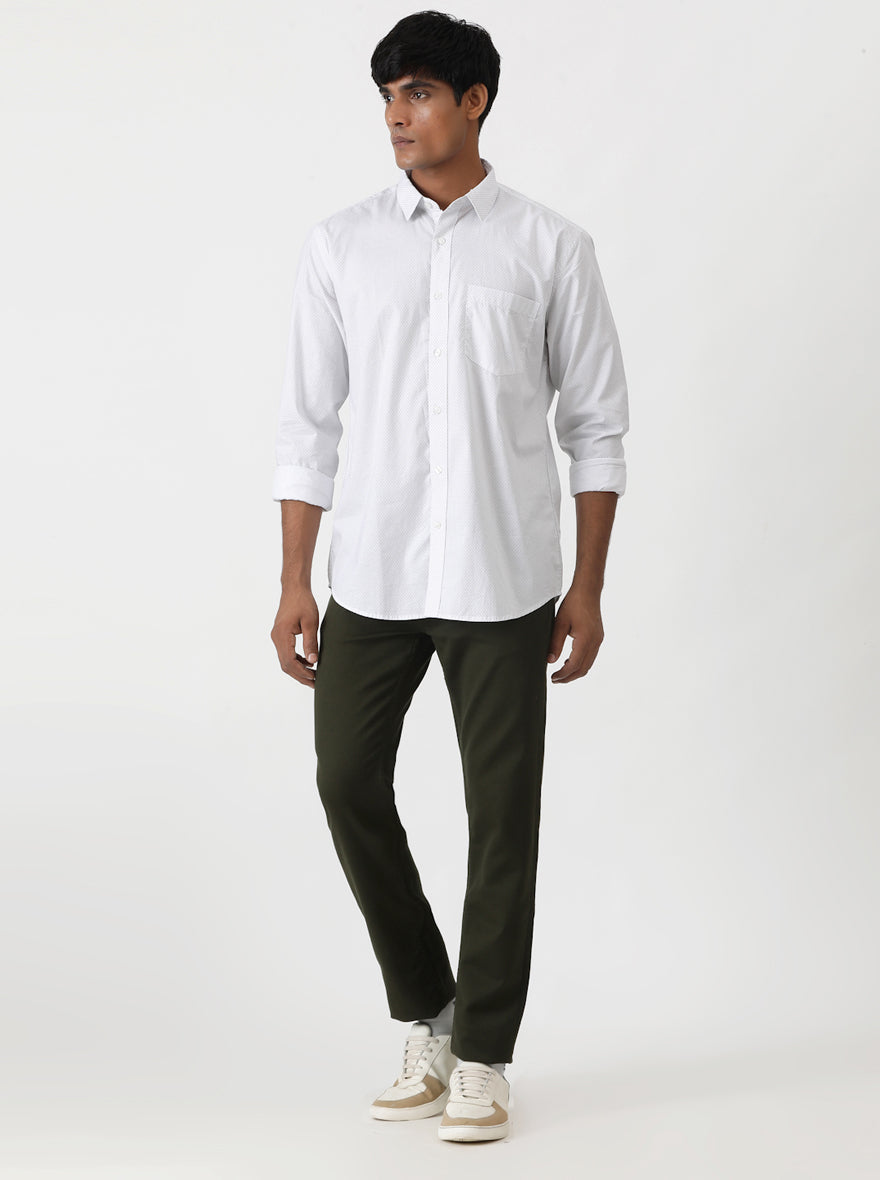 Olive Green Solid Slim Fit Jeans | Greenfibre