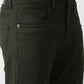 Olive Green Solid Slim Fit Jeans | Greenfibre
