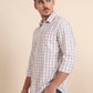 Orange Checked Smart Fit Semi Casual Shirt | Greenfibre