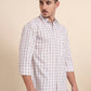Orange Checked Smart Fit Semi Casual Shirt | Greenfibre