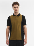 Amber Green & Black Striped Slim Fit Polo T-Shirt | Greenfibre
