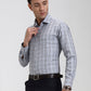 Blue Checked Slim Fit Formal Shirt | Greenfibre