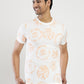Orange Printed Slim Fit T-Shirt | Greenfibre