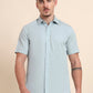 Mint Green Solid Smart Fit Semi Casual Shirt | Greenfibre