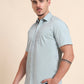 Mint Green Solid Smart Fit Semi Casual Shirt | Greenfibre