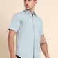 Mint Green Solid Smart Fit Semi Casual Shirt | Greenfibre