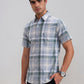 Green Checked Slim Fit Casual Shirt | Greenfibre