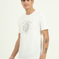 White Printed Slim Fit T-Shirt | Greenfibre