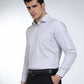 Light Grey Striped Slim Fit Formal Shirt | Greenfibre
