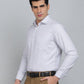 Light Grey Striped Slim Fit Formal Shirt | Greenfibre