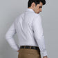 Light Grey Striped Slim Fit Formal Shirt | Greenfibre