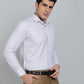 Light Grey Striped Slim Fit Formal Shirt | Greenfibre