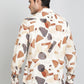 Cream Printed Slim Fit Casual Shirt | JadeBlue