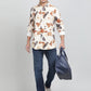 Cream Printed Slim Fit Casual Shirt | JadeBlue