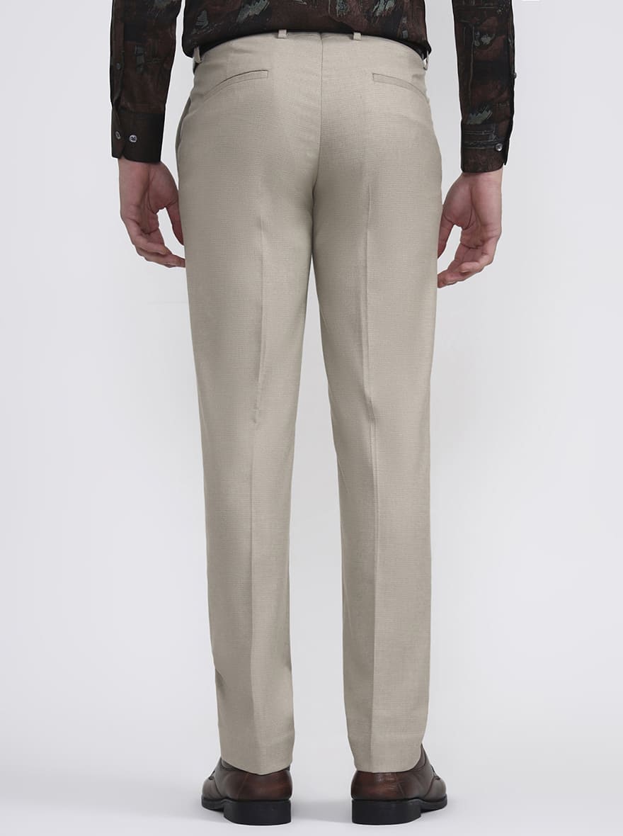 Fawn Solid Super Slim Fit Formal Trouser | Greenfibre