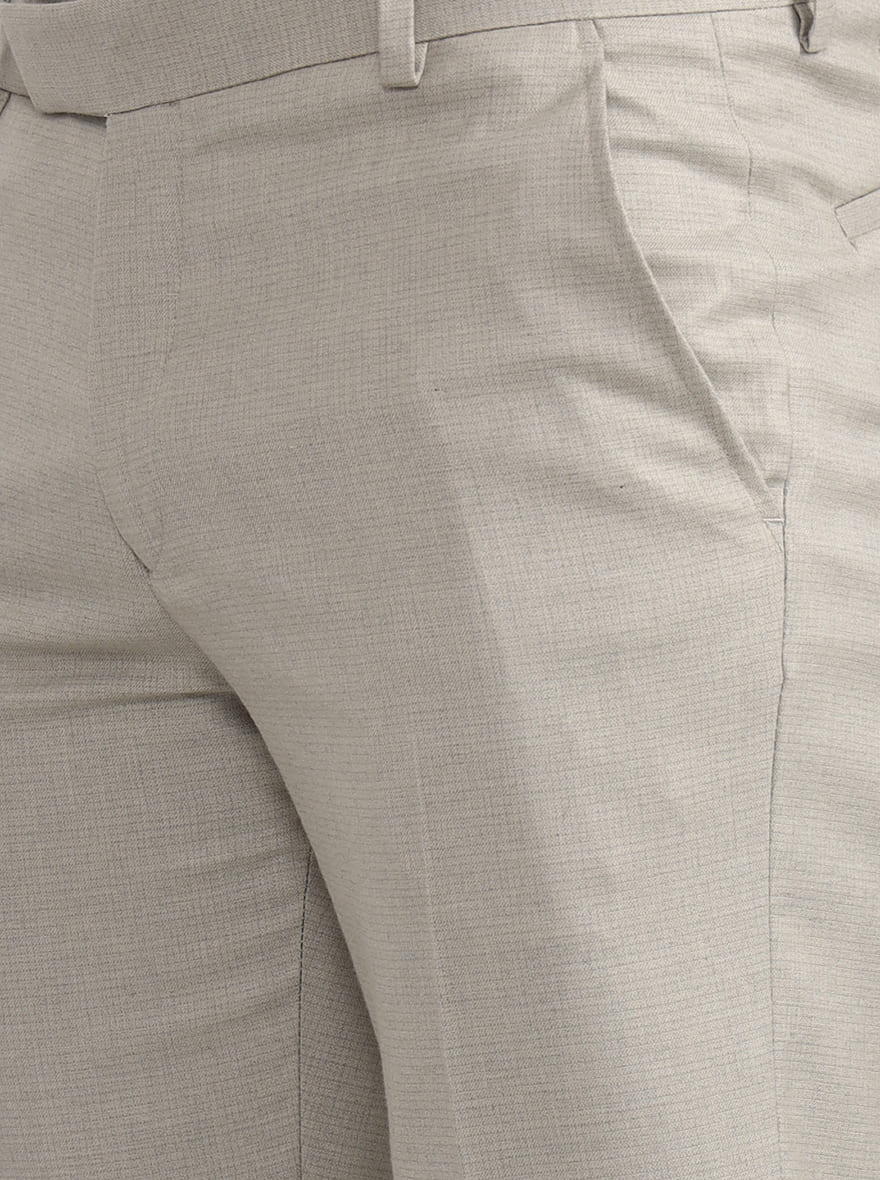 Fawn Solid Super Slim Fit Formal Trouser | Greenfibre